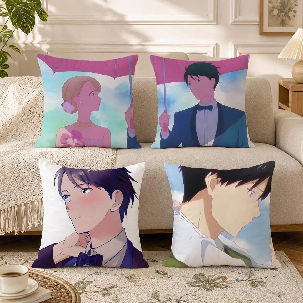 Anime-Tada Never Falls in LoveS Cushion Cover Soft Square Throw Pillow Covers Set for Sofa Bedroom Car Home Decoration