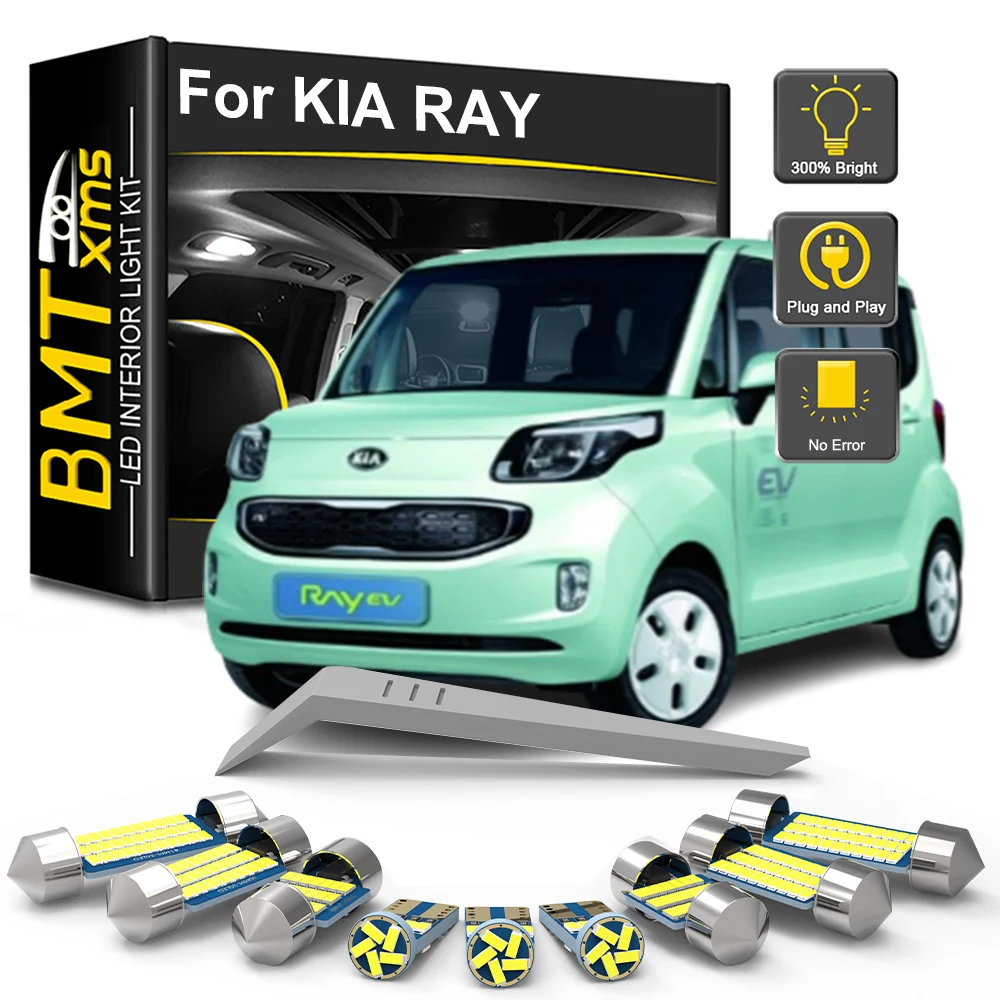 

BMTxms Canbus для KIA Ray 2011-2017 2018 2019 2020 2021 2022 2023 2024 Комплект автомобильного светодиодного внутреннего освещения для чтения карт автомобиля Лампа багажника