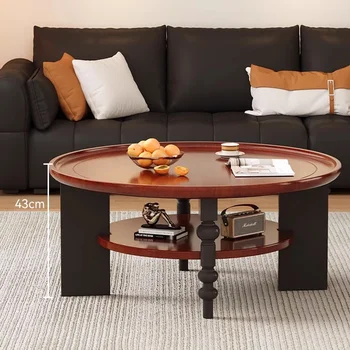 Round Decoration Coffee Table Luxury Living Room Wood Side Table Modern Kitchen Standing Moving Kaffee Tische Home Furniture