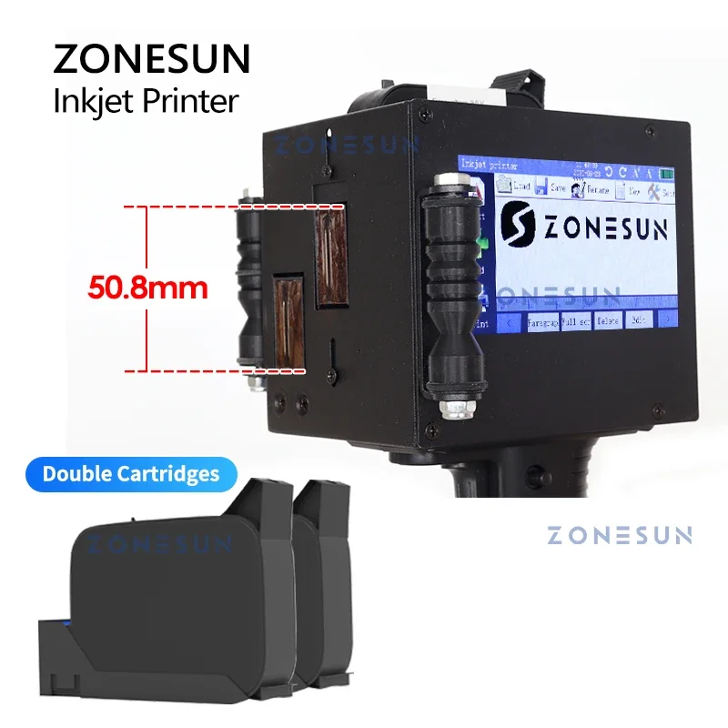 ZONESUN Inkjet Genggam Kecil 5Cm Printer Tanggal Produksi QR Logo Nomor Portabel Digital Multibahasa 25 Bahasa ZS-HIP508