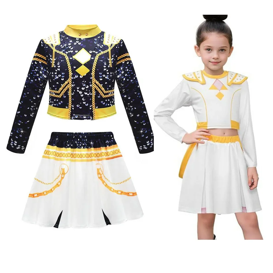 

Kid Girl Kpop Demon Hunter Cosplay Rumi Zoey Mira Cosplay Costume Golden Huntrix Child Stage Performance Clothes Halloween Party