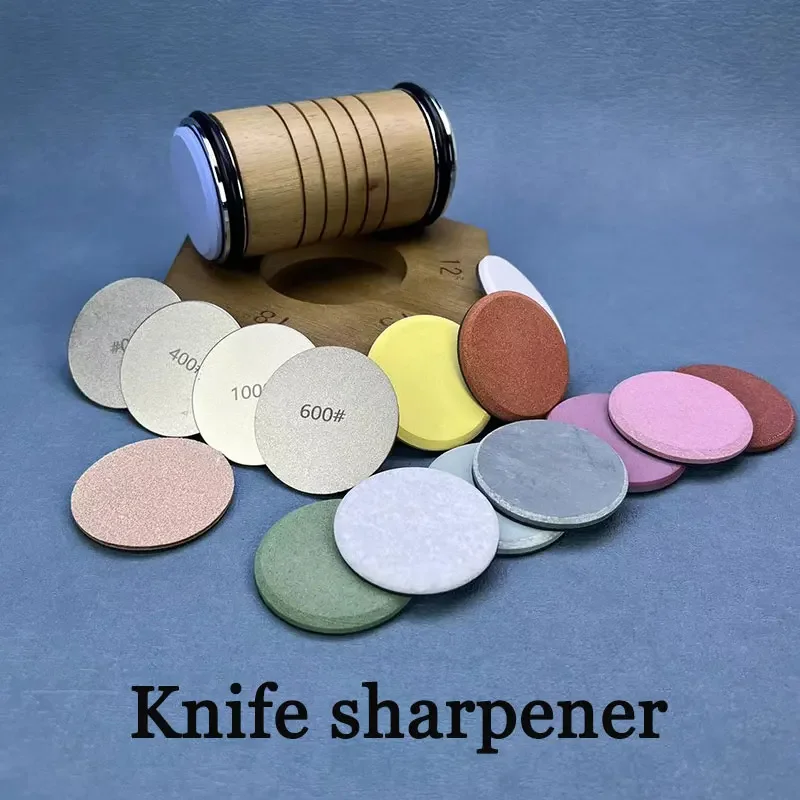 Magnetic Rolling Knife Sharpener Diamond Sharpening Stone Wood Kitchen Grinding System 6  Angle Roller Accessory view 6
