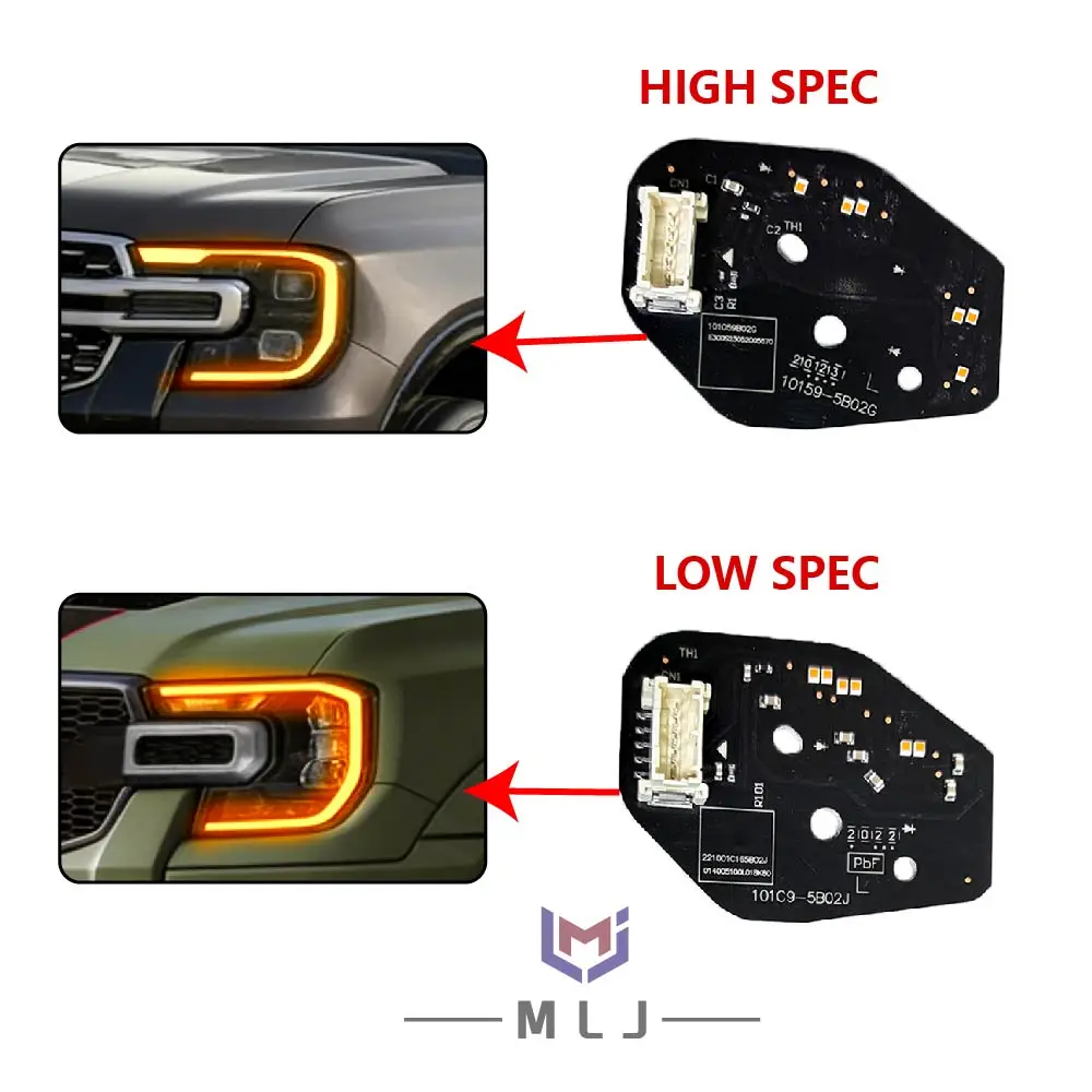 Für Ford Ranger T9 High- und Low-Spec Amber LED DRL Chips 2023 2024 Scheinwerfer-Tagfahrlicht-Blinklicht-Chips – Detail 2