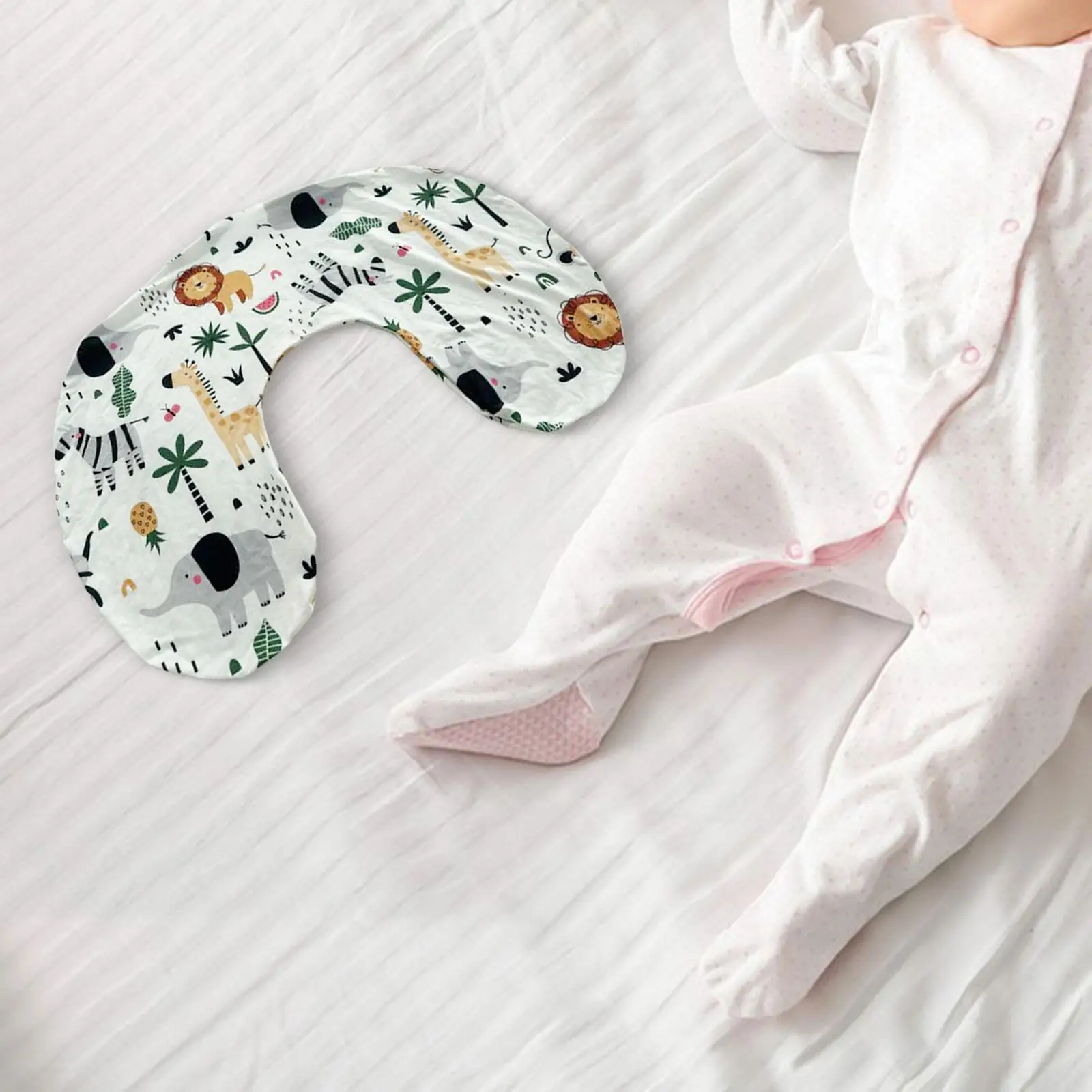 Funda de almohada de alimentación suave y cómoda para bebé, funda de almohada extraíble para lactancia, solo para niña, niño recién nacido