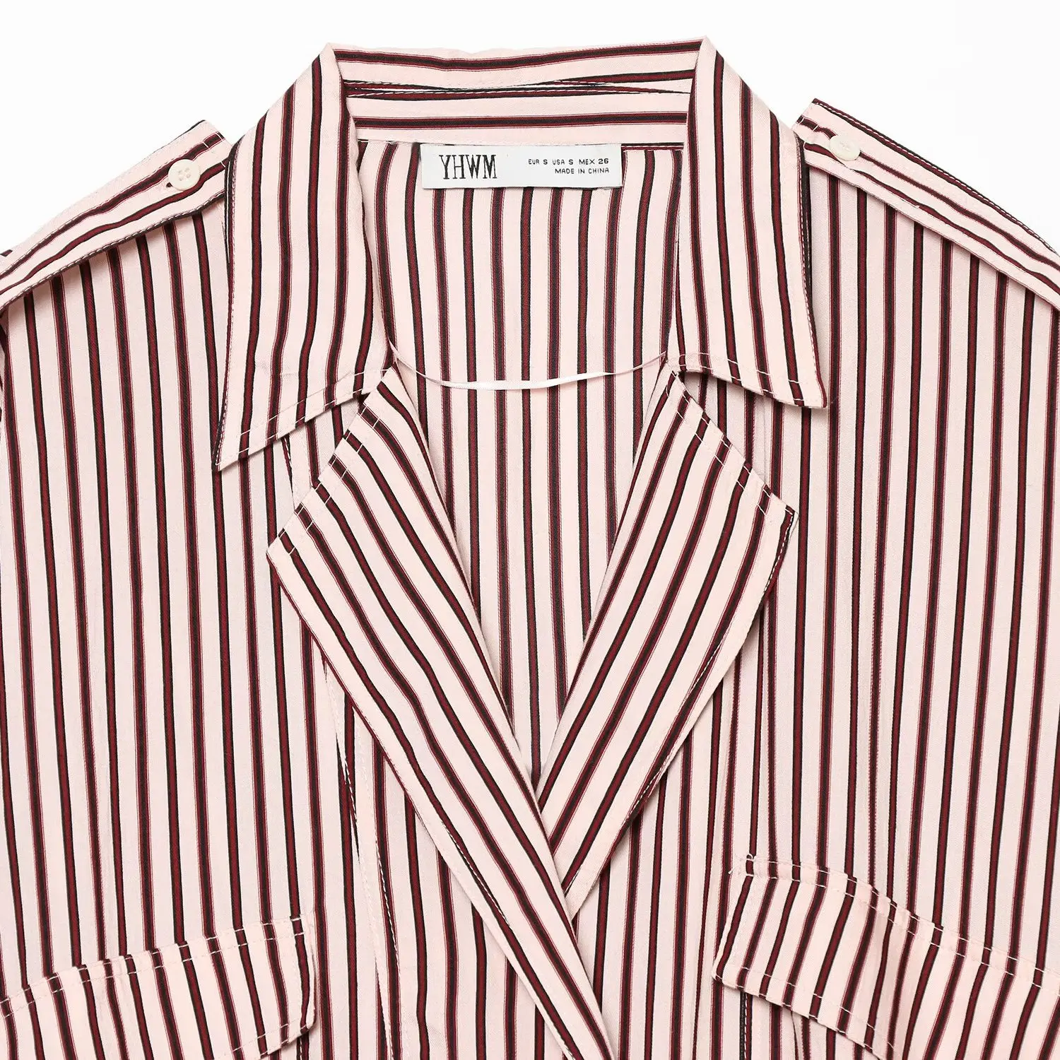 JNLEAOG Autumn New Women's Pilot Striped Commuter Jacket Style Shirt Standard Fit Long Sleeve Polyester Fiber 100% Button Clo...