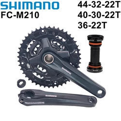 Shimano FC-MT210 Bike Crankset 44-32-22T 40-30-22T 36-22T 9 Speed MTB Bicycle Crankset Chain Wheel  MT500 Bottom Bracket