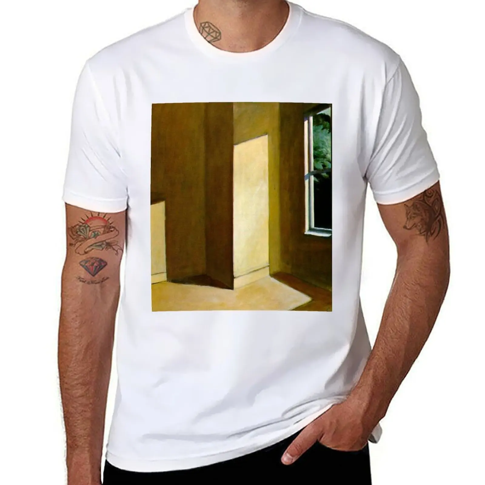 

Sun in an Empty Room-Edward Hopper T-Shirt t shirt custom print anime t shirts for man anime t shirts oversize T-shirt