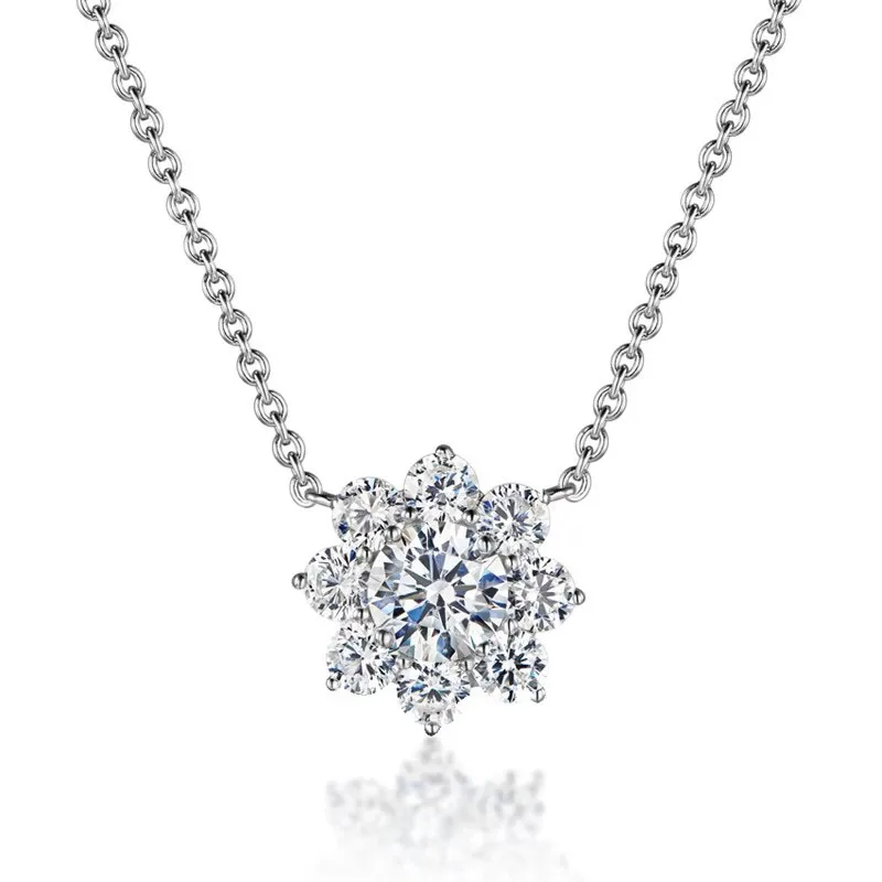

Silver inlaid full diamond sun flower necklace pendant adjustable ring earring set exquisite charm ladies jewelry