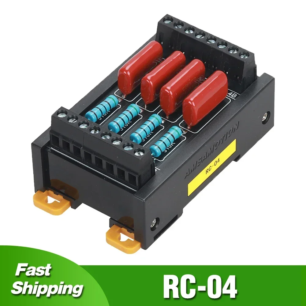 

RC-04 PLC Relay Module Electromagnetic Anti-Interference RC Absorption Snubber Circuit Transistor Contact Protection