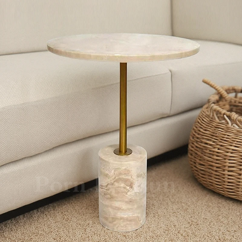 북유럽 동굴 돌 가장자리 조명 럭셔리 현대 대리석 코너 테이블 인터넷 연예인