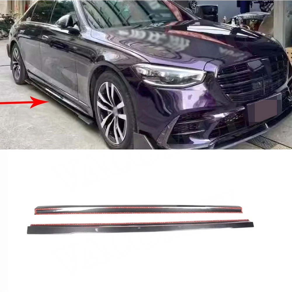 

VACOMUL For Benz S Class W223 S450 S500 2021-2023 Carbon Fiber Side Skirts Aprons High Quality Door Bumper Exterior Accessories