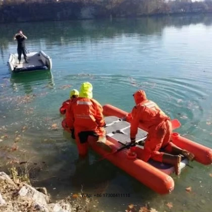 

Inflatable Rescue Stretcher & Life Raft Boat PVC Material 500kg Capacity Portable Rescue Equipment with Pump & Repair Kit