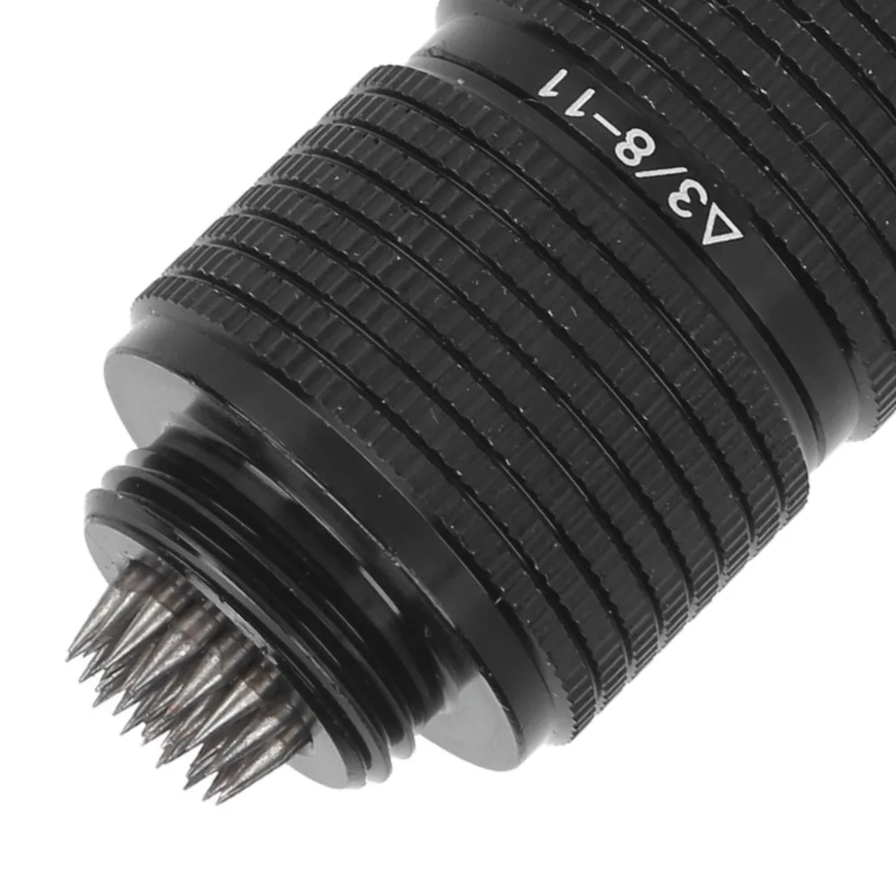 

Aluminium Alloy Pool Cues Tip Sleeve 3/8-11 Teeth Black Billiard Repair Tool 4 in 1 Function for 3/8-11 Teeth