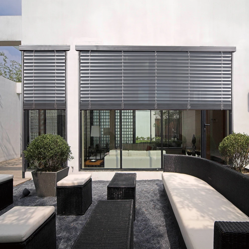 

Shades 2022 Outdoor Venetian Blinds Persiana to Blackout and Adjust the Light Window Blinds Motorized Vertical Pattern Metal