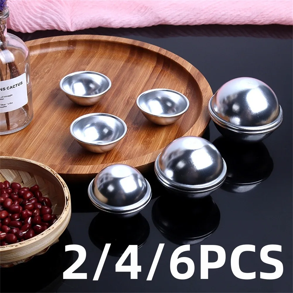 2/4/6pcs Semicircle Cake Molds 3D Mini Aluminum Hemisphere Pans Half Ball Baking Mold For Chocolate Jelly Pudding Tart Mould