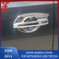 ABS Chrome Door Handle Cover For Mitsubishi L200 Triton 2006 2007 2008 2009 2010 2012 2013 2014 Car Accessories Ycsunz