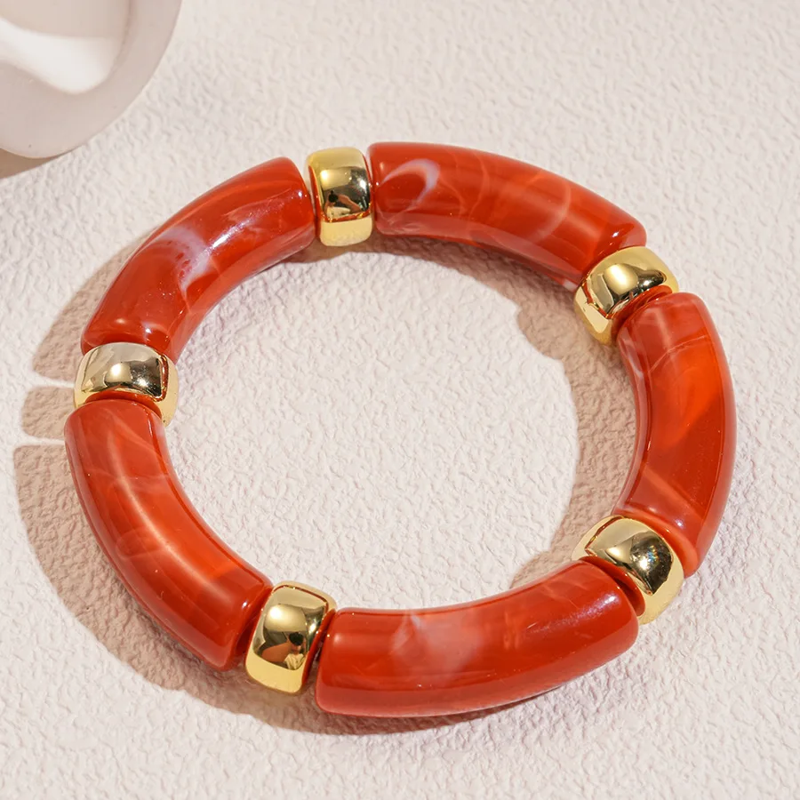 Multi-style Leopard Print Acrylic Stretchy Bracelets Set