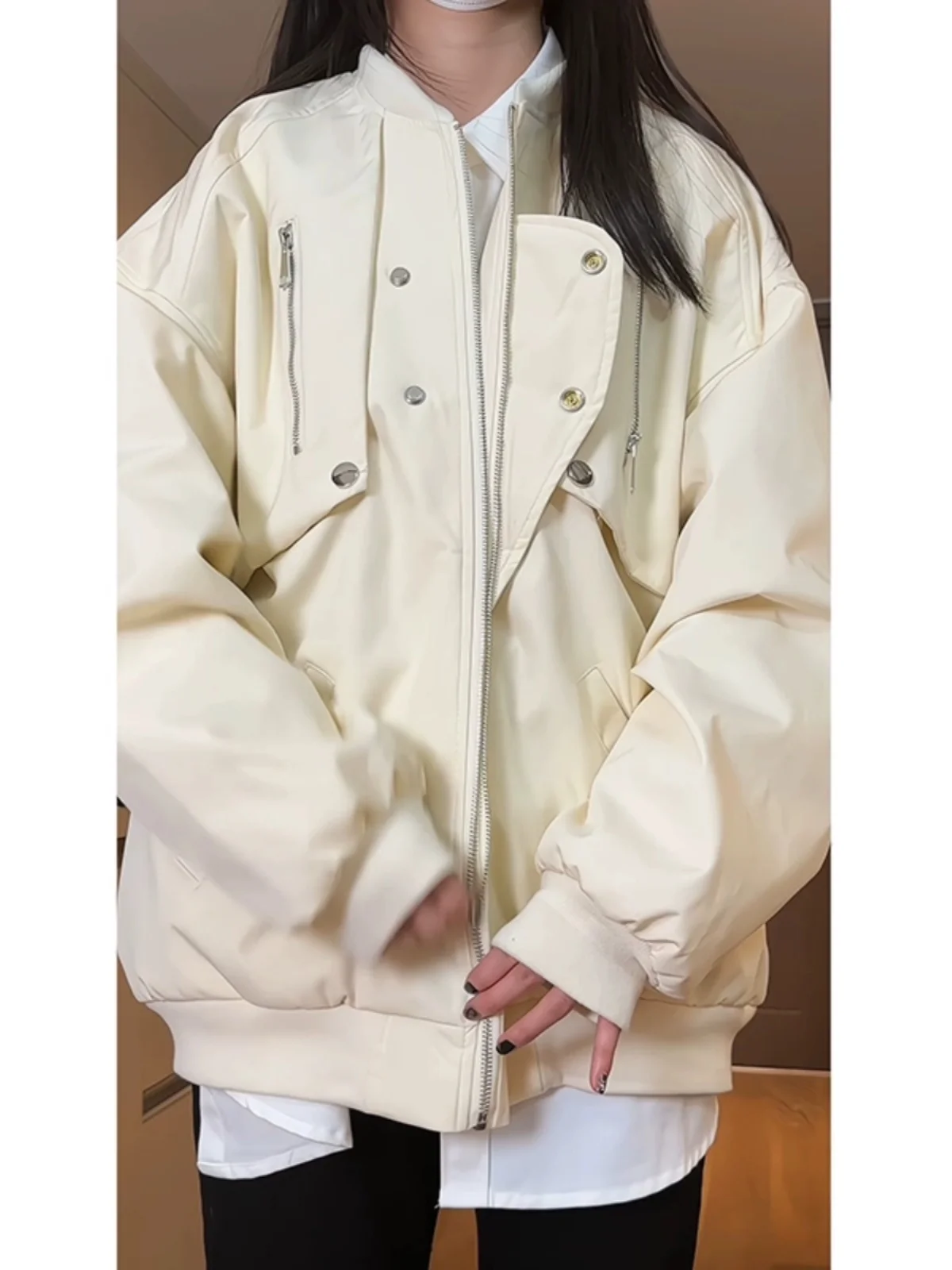 

Мужская бейсбольная куртка American Sle: модная пилотская куртка, светло-бежевая, винтажный дизайн, весна-осень, свободный крой, дышащая, на молнии