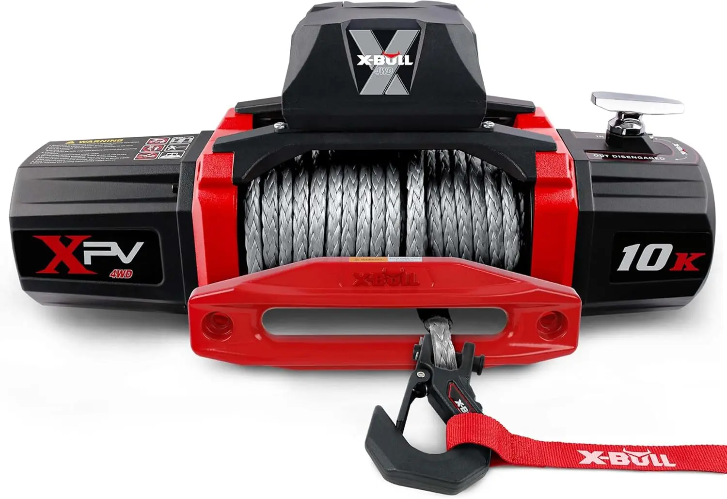 

Winch-10000 lb. Load Capacity Electric Winch Kit -12V Synthetic Rope Winch,Waterproof IP67 Electric Winch with Hawse Fairlead-