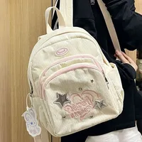Mochila de PANA con estilo para ordenador portátil, bolso de día para adolescentes, bolsa de libros informal con múltiples bolsillos para niños y estudiantes