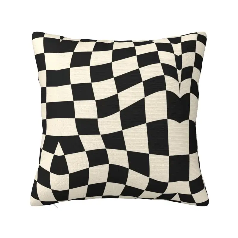 

Custom Fashion Black And White Tartan Plaid Cushion Cover Sofa Home Decor Square Throw Pillow Case