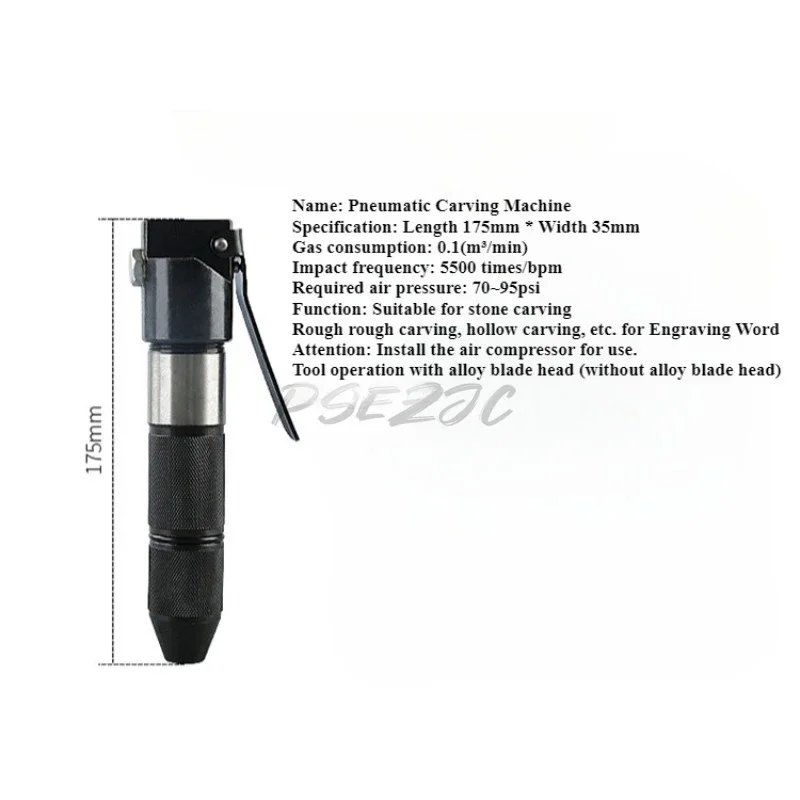 Pneumatic Carving Machine Stone Processing Carving Pen Alloy Knife Tail Chiseling Trimming Duck Head Stone Carving Tool