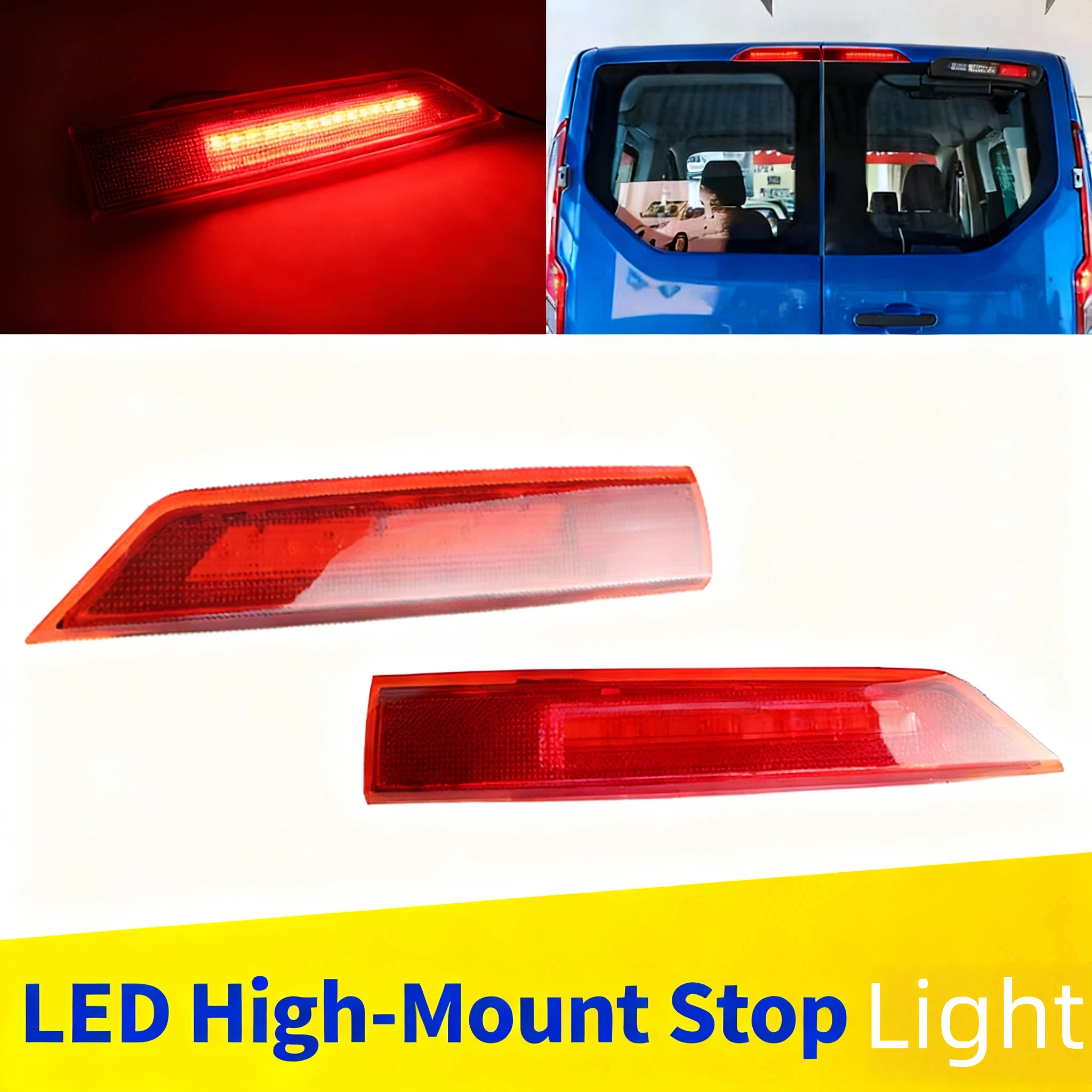 

2pcs For 2012-up Ford Transit Tourneo Custom Rear 3rd LED High Level Brake Stop RED Light 2009952,2009953 Car Accessories