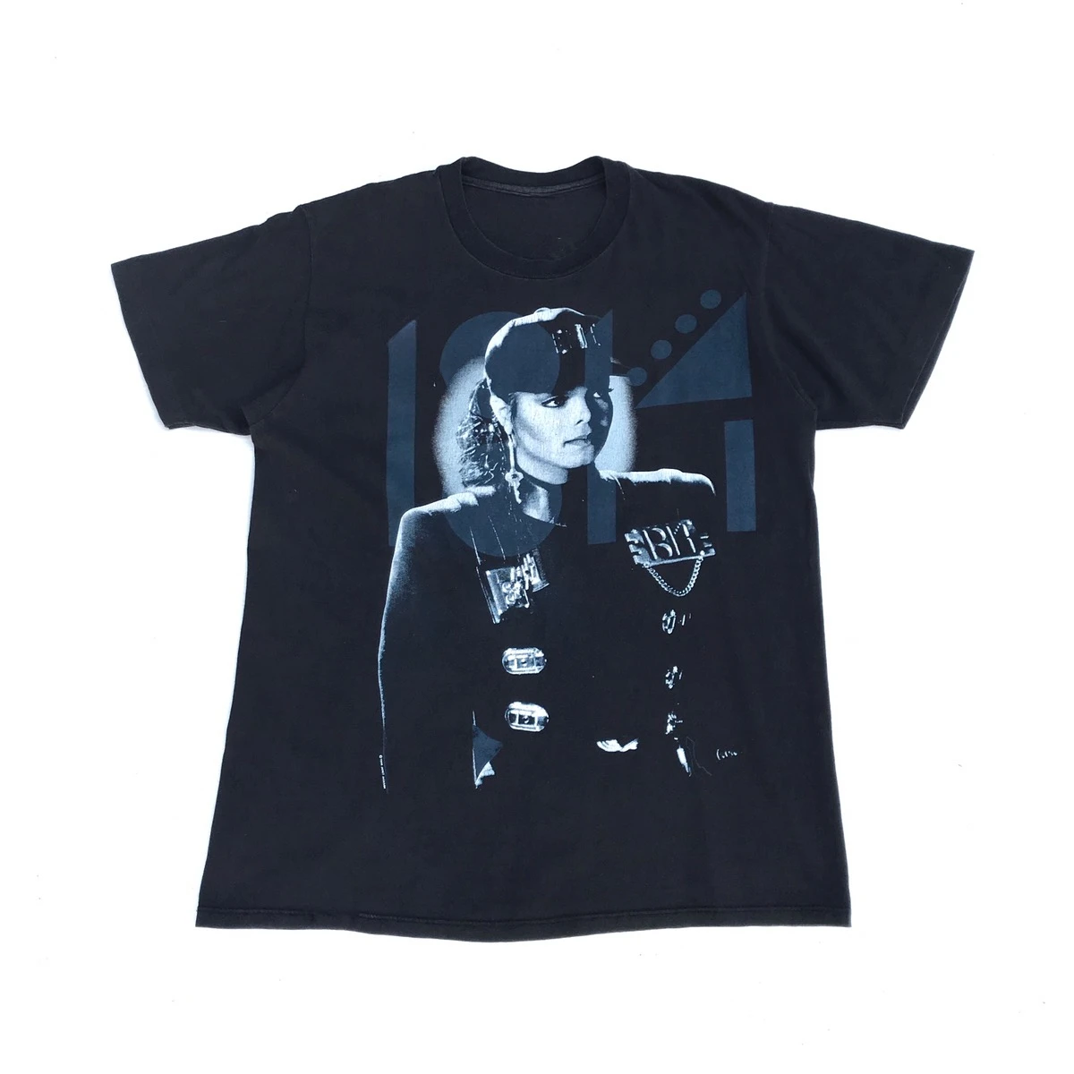 New fashion heavyweight Hot Sale vintage Summer Round Collar streetwea 1990 Vintage Janet Jackson “Rhytm Nation World Tour Shirt