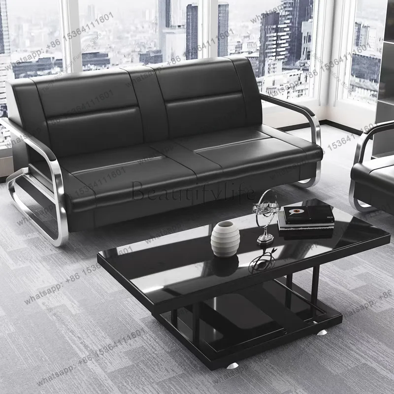 Factory Direct Sales Nordic Minimalist Style Office Sofa Business Reception Meeting Rest Area Iron Art Simple Sofa Set Office Fu