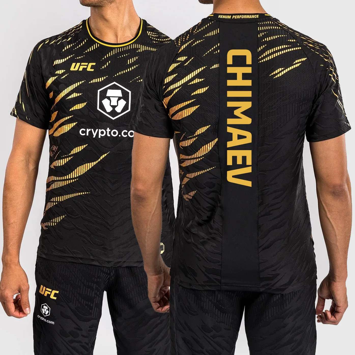 2025 Summer New Hot Selling Extreme Sports Boxing Ufc Competition Enthusiasts Round Neck Gold T-shirt Casual Quick Drying Tees