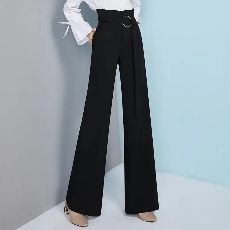 Wide Leg Pants Women's High Waist Wide Leg Draggle-Tail Straight Trousers Korean Style 2024 New Draping Bud-Shaped Pants A939