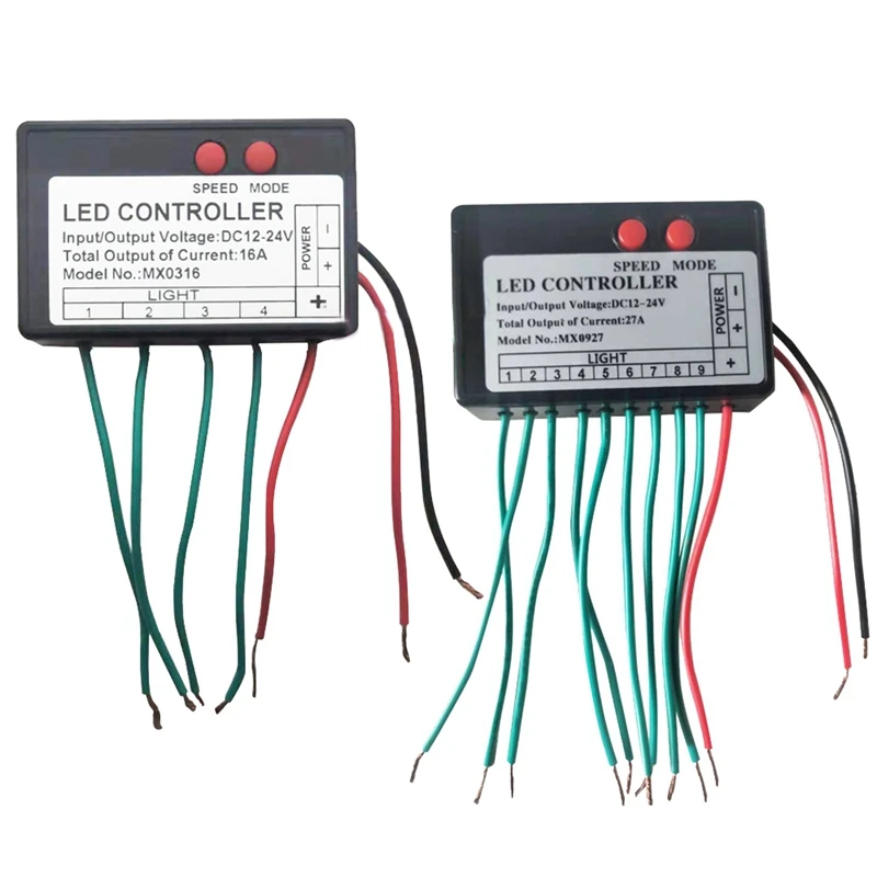 

DC12V-24V Led Strip Light Controller Jump Water Burst Flash Horse Sign Luminous Word Exposed Light Box RGB Controler