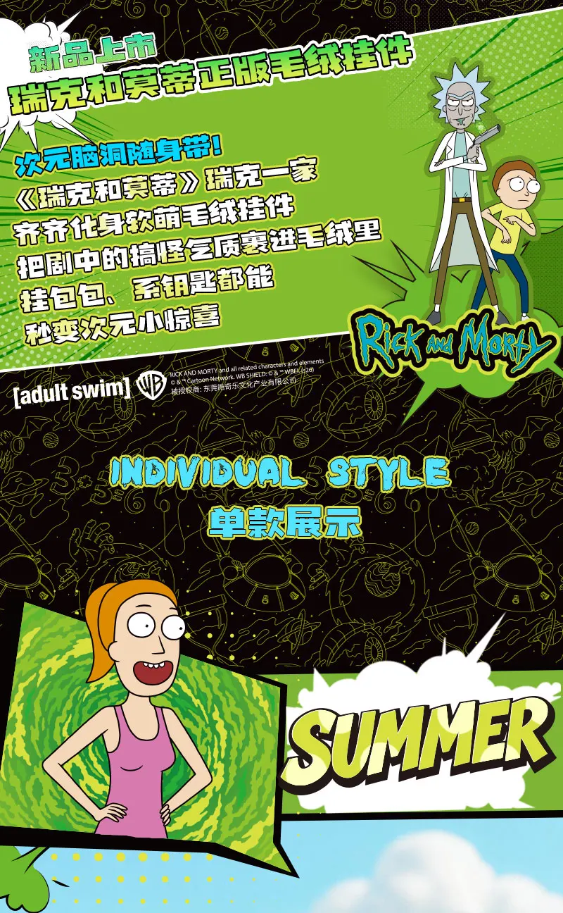 HUGKIS Rick And Morty Plüsch-Anhänger Cartoon Weiche Puppe Rucksack-Hängeornament Sammlerstück Geschenk für Anime-Fans – Detail 2