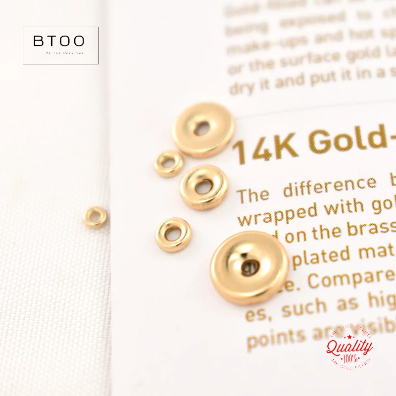 Echte 14K Goldfilled Flache Rondell-Perlen Goldperlen für Schmuckherstellung Handgemachtes DIY-Zubehör Gold-Schmuckkomponenten Saatperlen – Detail 13