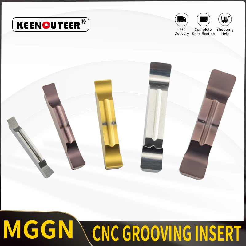 Mggn Carbide Grooving Insert Torno Cnc Alumínio Peças de Ferro Duráveis Mggn150 200 250 300 400 500 600 lh 10 Pcs Aço Inoxidável