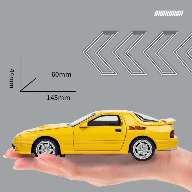 1:32 Mazda jas7 RX-7 David Initial D sourire voiture Alliage moulé sous pression Jouet Modèle De Voiture Son et Lumière Jouet pour Enfants Objets De