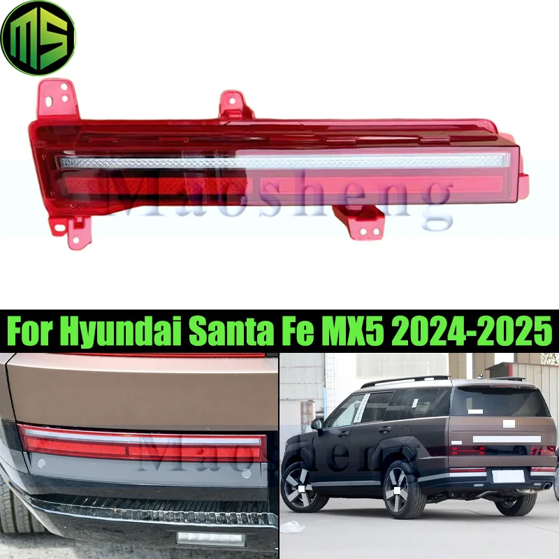 

Maosheng 5 Pins Rear Bumper Light Lamp For Hyundai Santa Fe MX5 2024-2025 Rear Fog Light Rear Reflector Reversing Light Lamp
