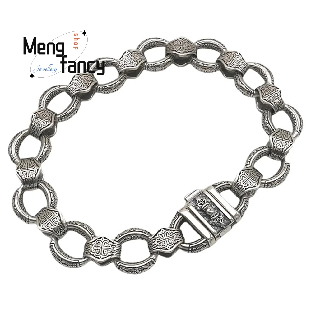 

New Bracelet Is Exquisitely Carved With A Vajra Clasp, Featuring A Unique Retro, Powerful, Fashionable And High-End Look Luxury