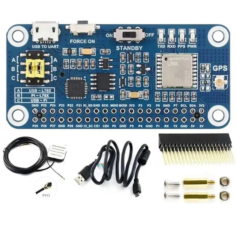 

ABFM-For Raspberry Pi Compatible GPS GNSS Expansion Board L76K Module Beidou(BDS) GLONASS QZSS A-GNSS Support L76K HAT For Jesto