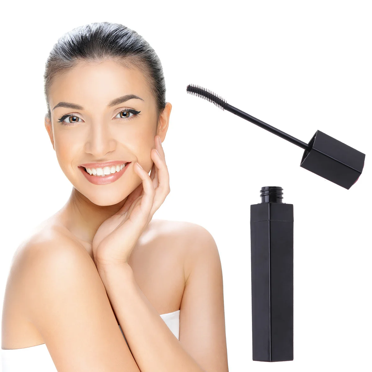 Tubes de Mascara et Eyeliner vides carrés, 3 pièces, 12g, porte-colle pour cils, ensemble de voyage léger et Compact, bouteille de Mascara vide noire