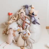 1PCS Baby Cartoon Animal Goose Rooster Giraffe Raccoon Lion Unicorn Plush Soothing Soft Stuffed Animal Doll Birthday Gift Girl