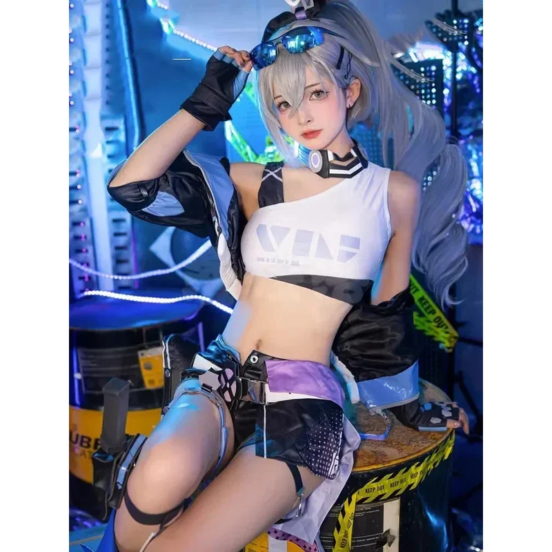 FC6Honkai: Star Rail Silver Wolf Cosplay disfraz peluca juego uniforme gafas pendientes Stellaron Hunters Hacker fiesta de Halloween @ FC8!
