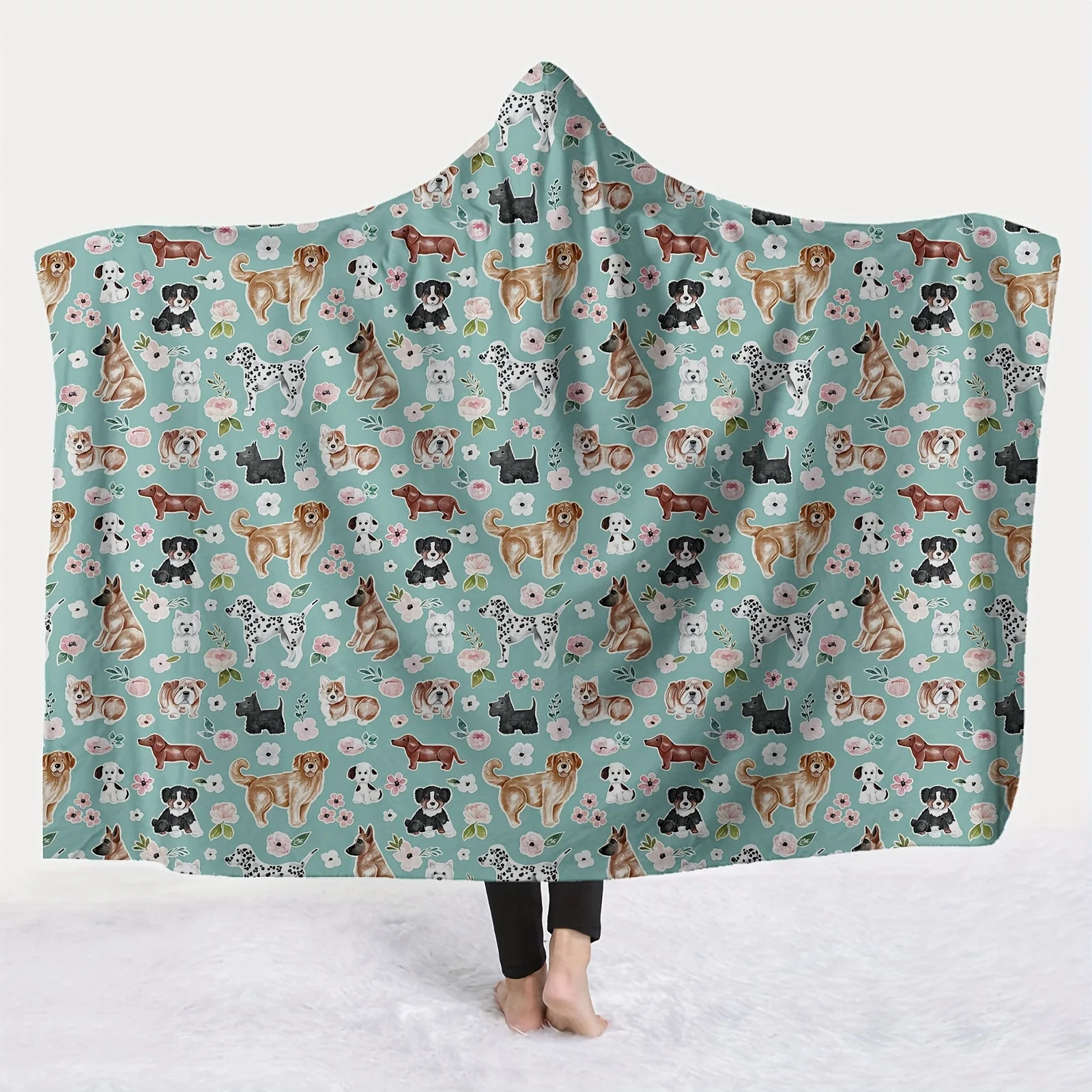 Launch a Hooded Blanket with Animal Patterns, Featuring Digital Printed Flannel. This Magical Hat Blanket Is Soft And Warm