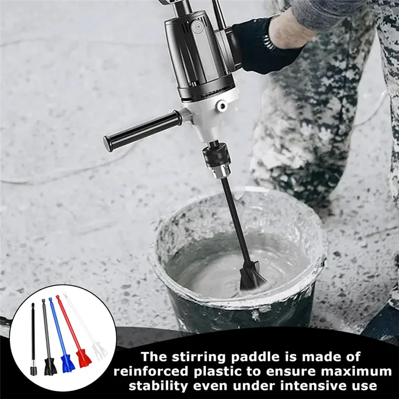 

A95I-лопатка для смешивания эпоксидной смолы, дрель 1/4 дюйма, набор многоразовых смесителей для краски (4) Насадка для мешалки