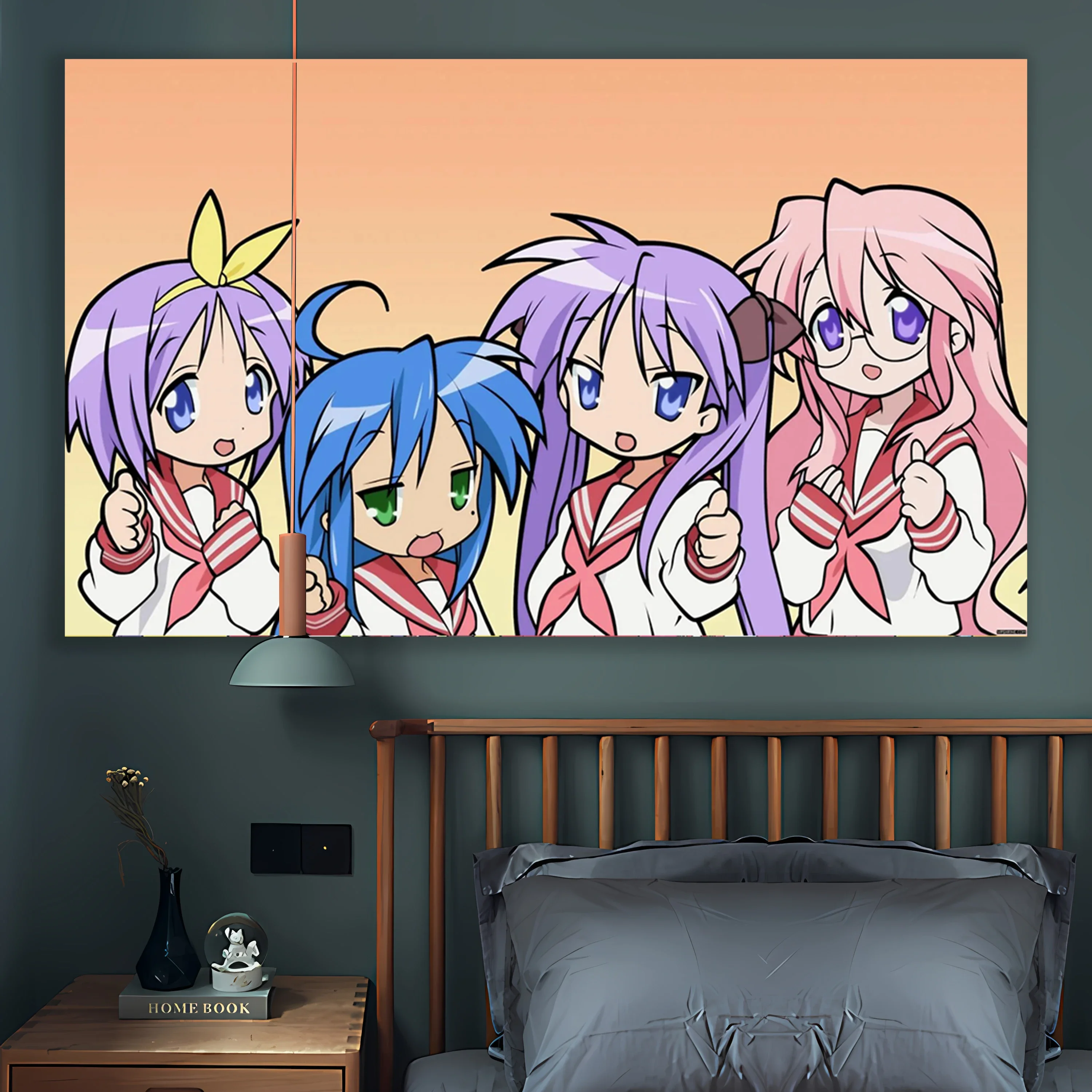 Kawaii Anime Tapestries Lucky Star Izumi Konata Japanese Home Decor Wall Hanging Carpets Bedroom Background wand decoratie boho