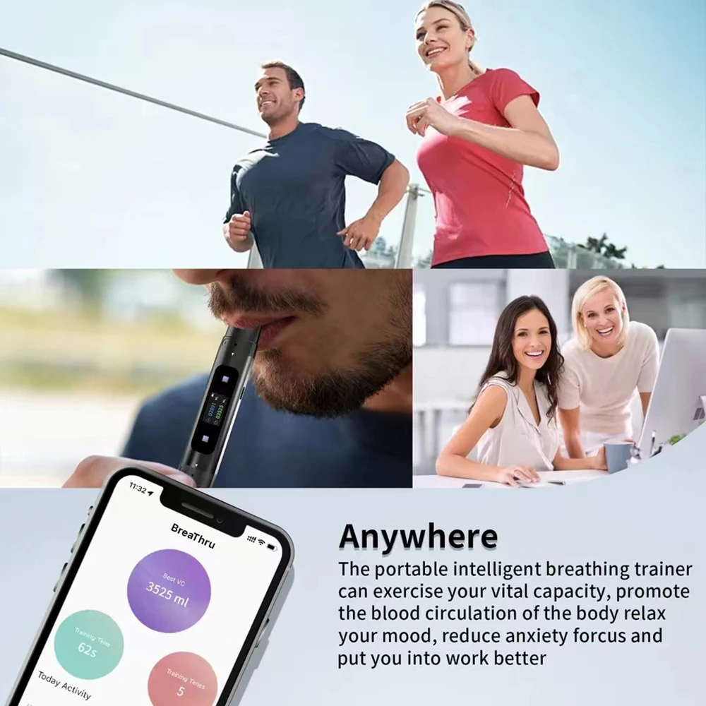 New Spirometer Bluetooth Mobile Phone Data Recording Resistance Gear Suitable For Children And Adults Lung Breathing Training