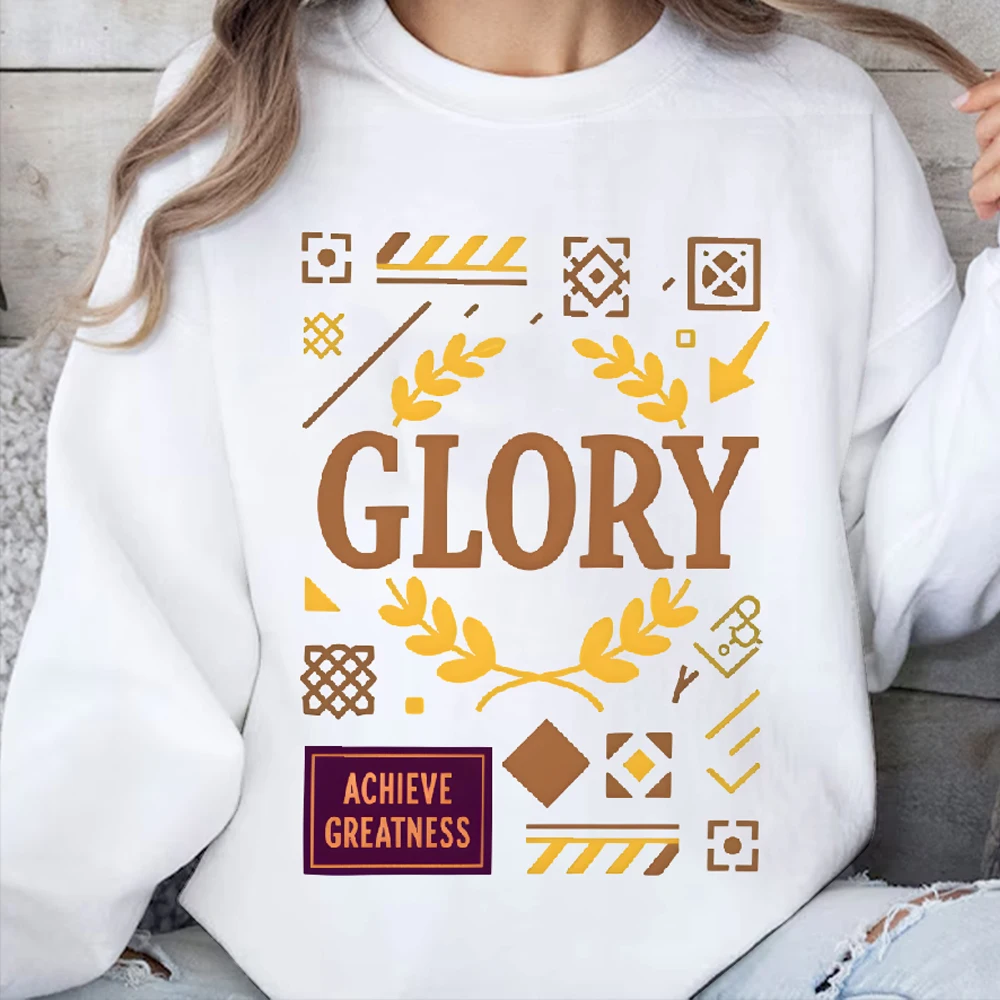 

Casual Daily Wear Unisex Sweatshirt with Multiple Colors Glory Achieve Greatness Versatile Stylish Pullover New Arrival