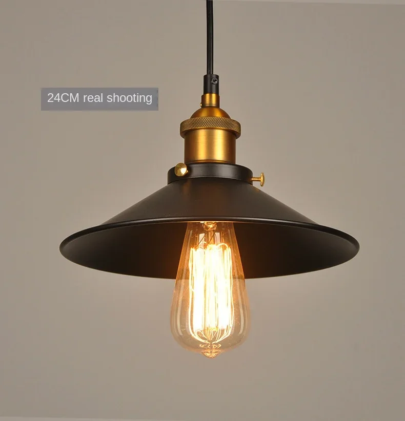 Small Black Skirt Loft North European Rural Warehouse Vintage Industrial Bar Table Restaurant Pendant Light LED Home Decor Lamp