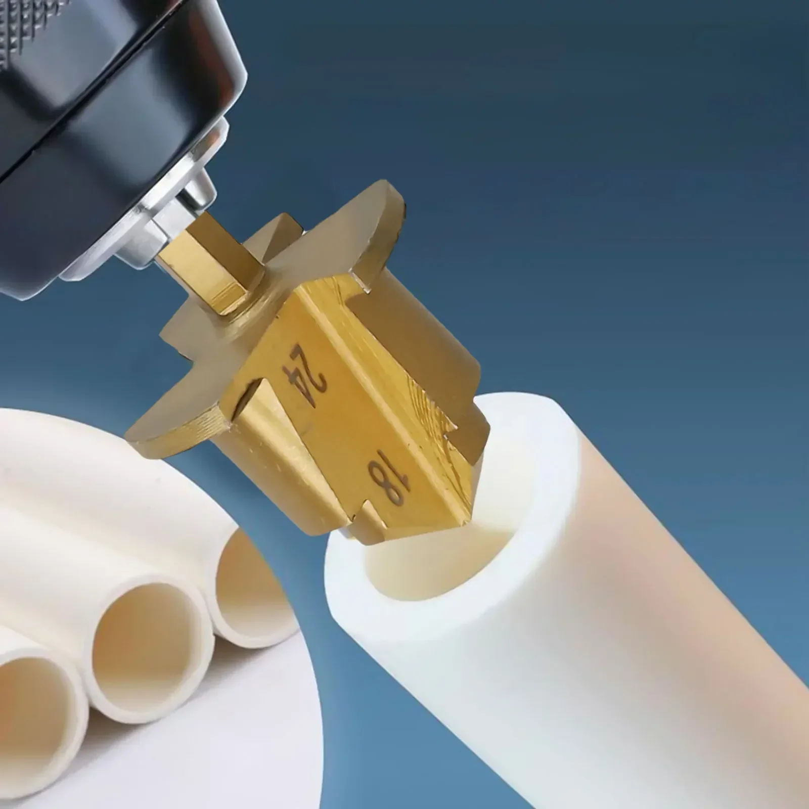 Set di punte da trapano per sollevamento PPR da 6,35 mm Kit di punte da trapano a gradini con codolo esagonale Strumento di collegamento per tubi dell'acqua Punte da trapano per alesatura Utensili elettrici