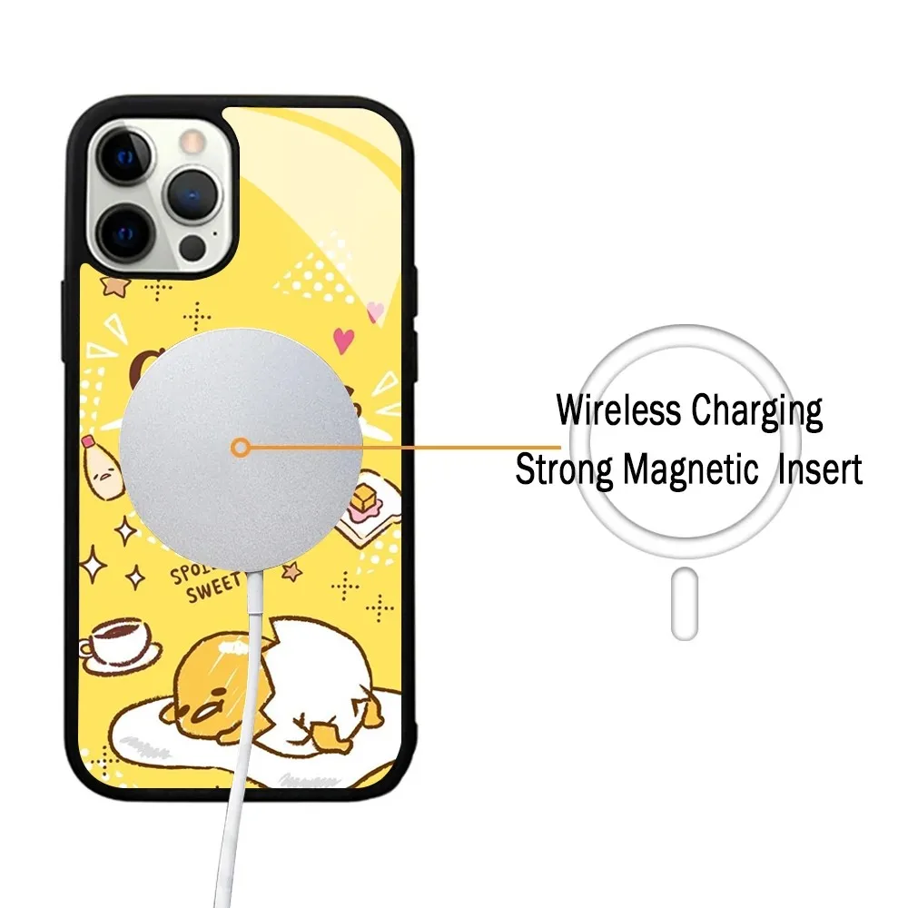 G-Gudetama Egg Lazy Phone Case For IPhone 15 14 13 Pro Max 11 12 Mini Alex Mirror For Magsafe Wireless Charging Cover